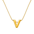 Collar Letra V Plata .925 con Baño de Oro 18K