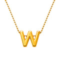 Collar Letra W Plata .925 con Baño de Oro 18K