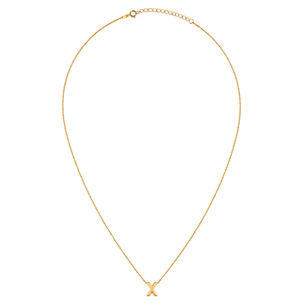 Collar Letra X Plata .925 con Baño de Oro 18K