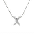 Collar Letra X Plata .925 con Baño de Rodio