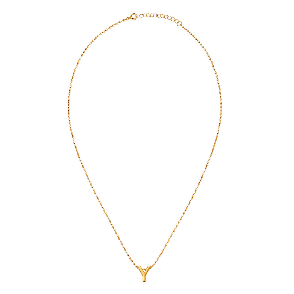 Collar Letra Y Plata .925 con Baño de Oro 18K