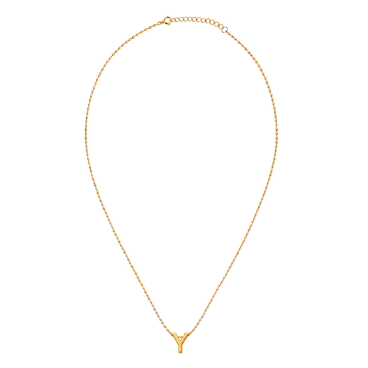 Collar Letra Y Plata .925 con Baño de Oro 18K