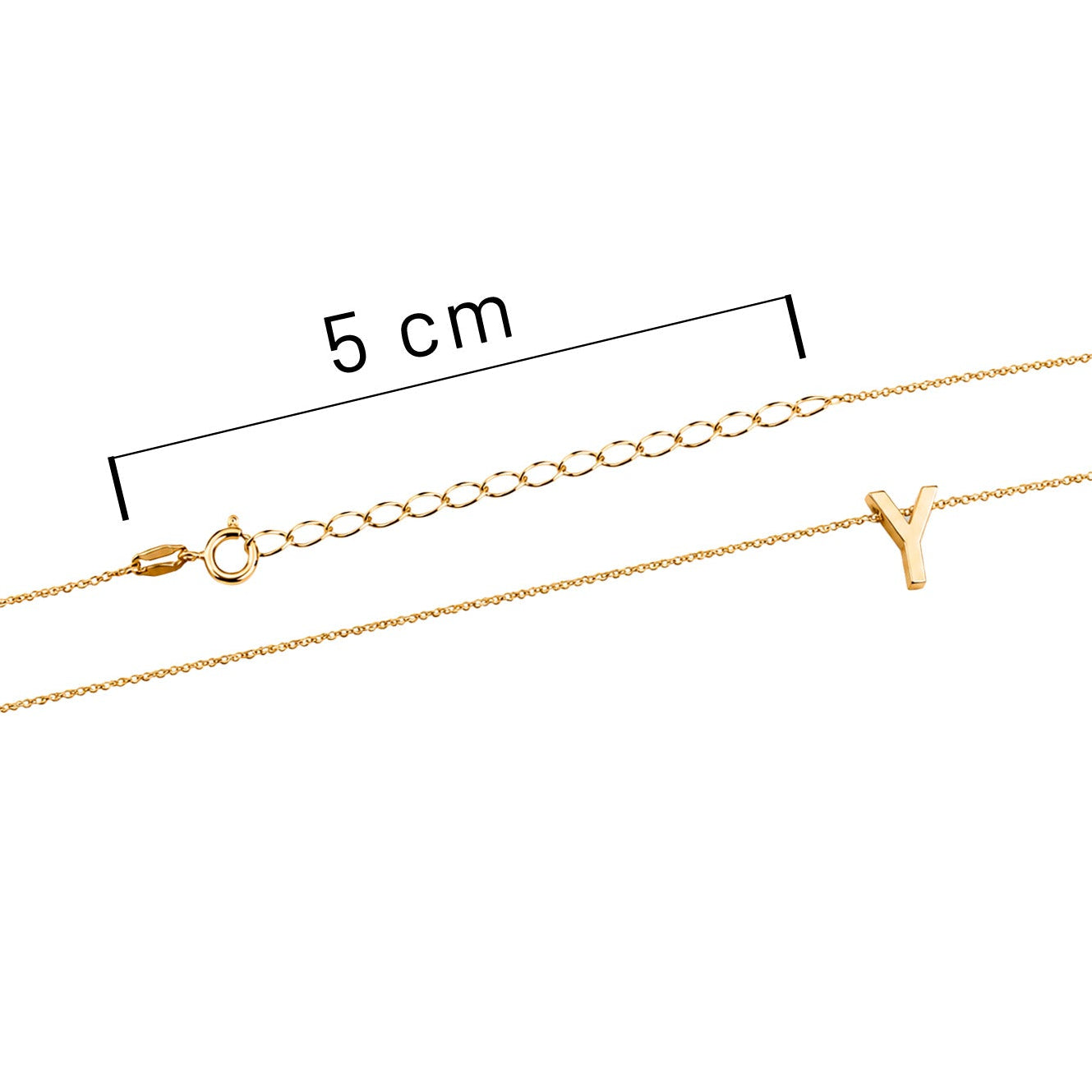 Collar Letra Y Plata .925 con Baño de Oro 18K