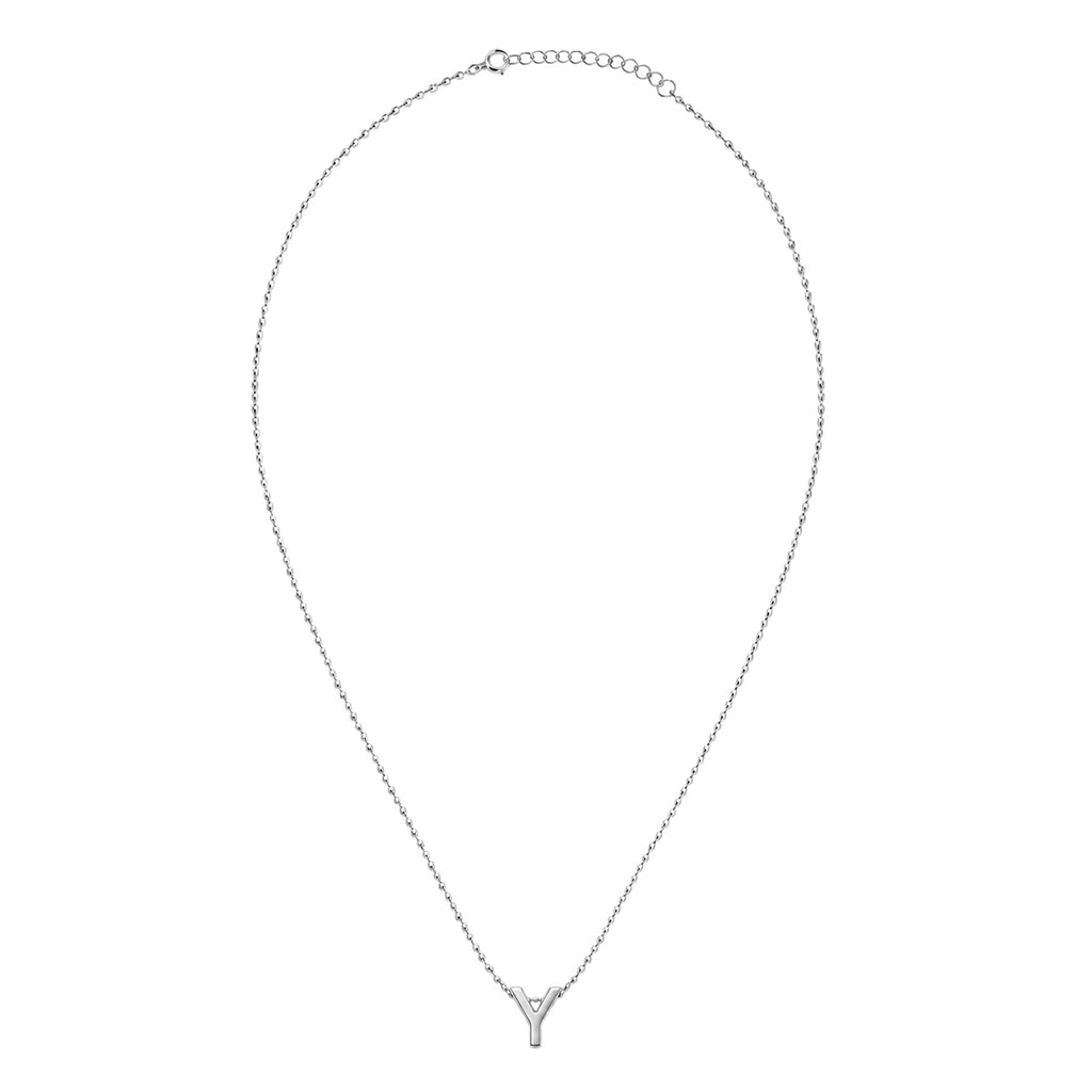 Collar Letra Y Plata .925 con Baño de Rodio