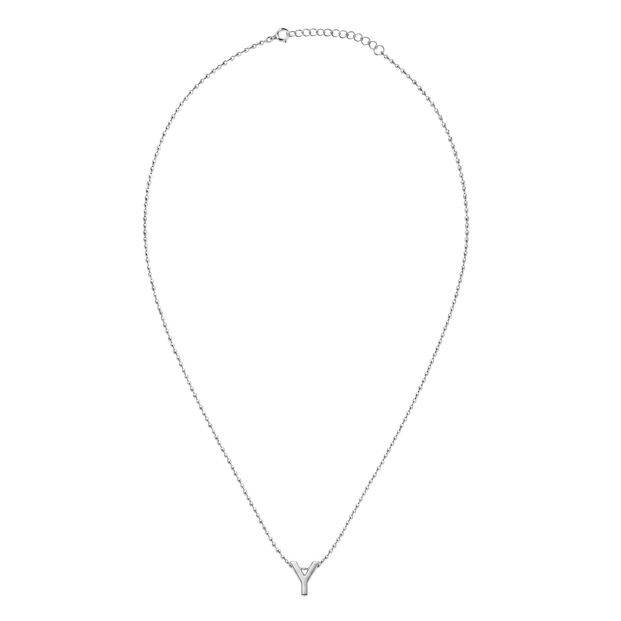 Collar Letra Y Plata .925 con Baño de Rodio