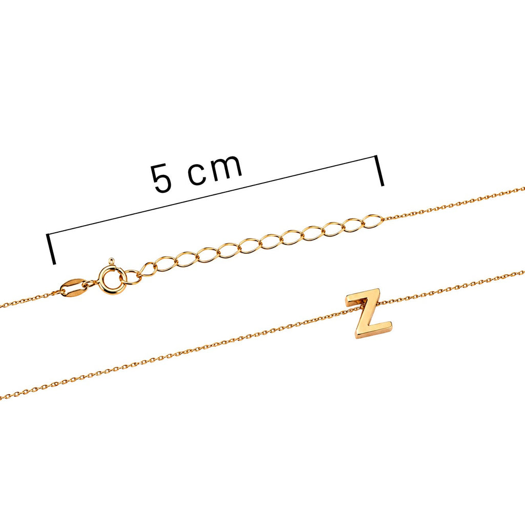 Collar Letra Z Plata .925 con Baño de Oro 18K