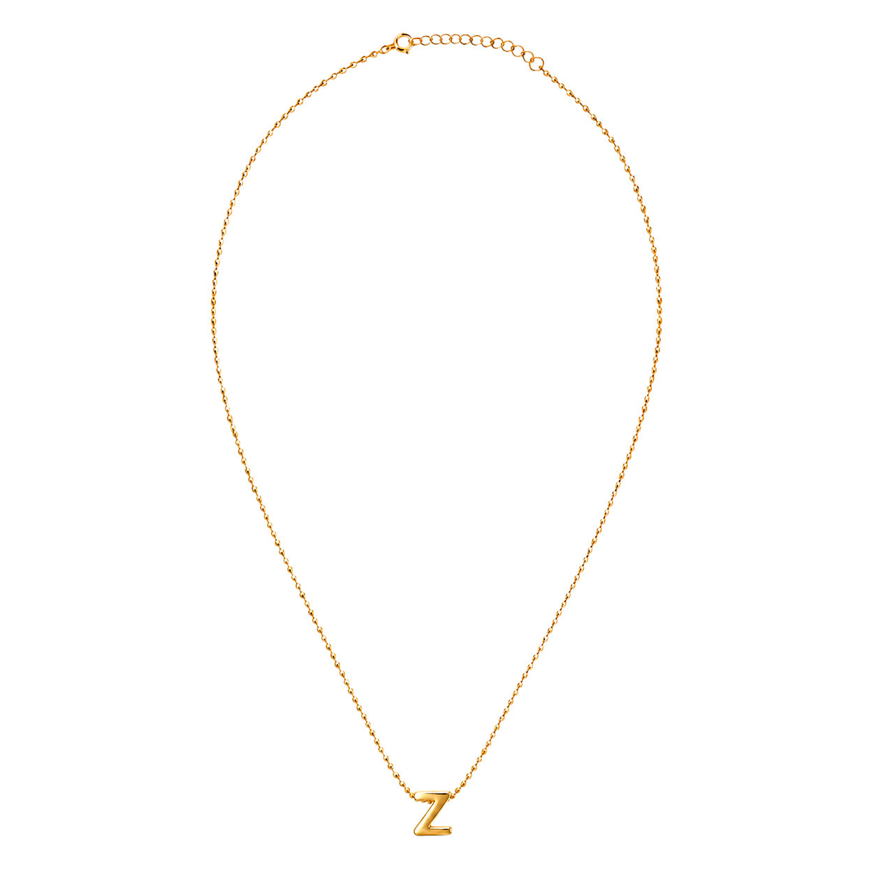 Collar Letra Z Plata .925 con Baño de Oro 18K