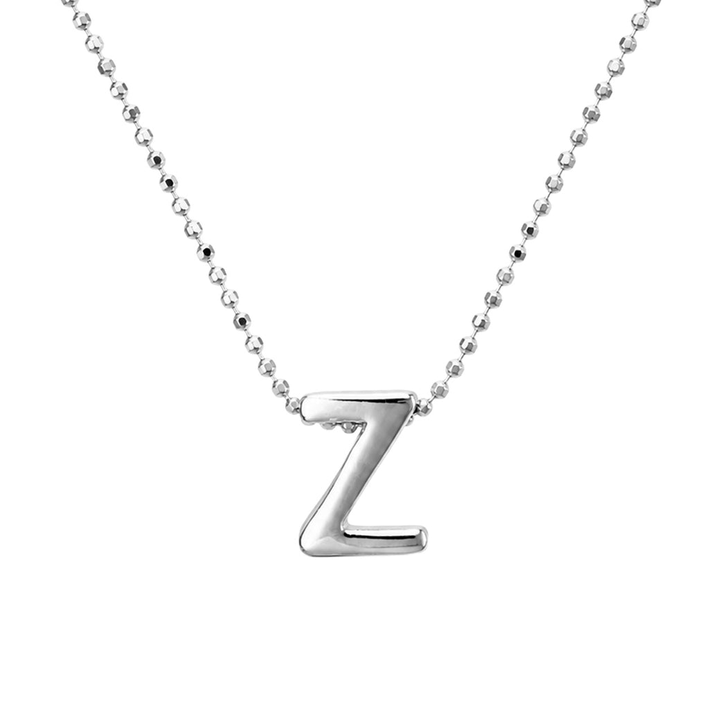 Collar Letra Z Plata .925 con Baño de Rodio
