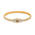 Pulsera Mónaco Chain Original con Circonias 16 cm 4mm, Broche con Circonias. Oro 14K