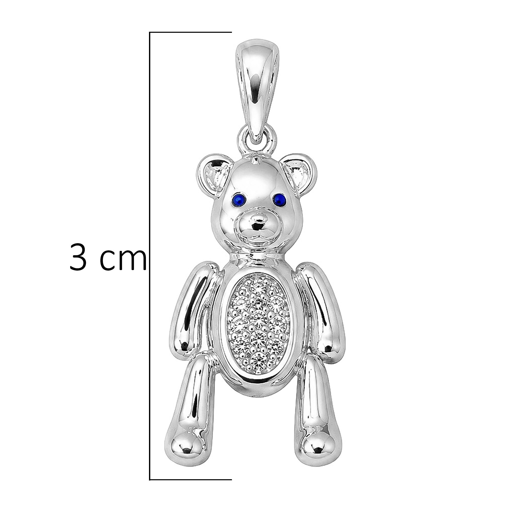 Dije Inspirado Oso 1:1 Oso Grande con Circonias Plata .925