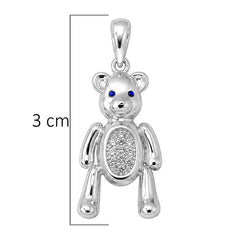 Dije Inspirado Oso 1:1 Oso Grande con Circonias Plata .925