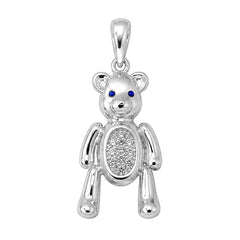 Dije Inspirado Oso 1:1 Oso Grande con Circonias Plata .925