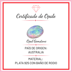 Anillo Óvalo Ópalo Australiano con Circonias Oro 10K