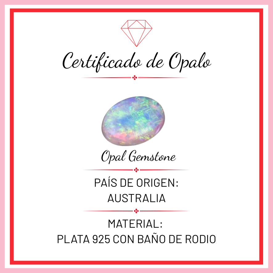 Collar Corbatero Opalo y Circonias con Baño de Oro Plata .925