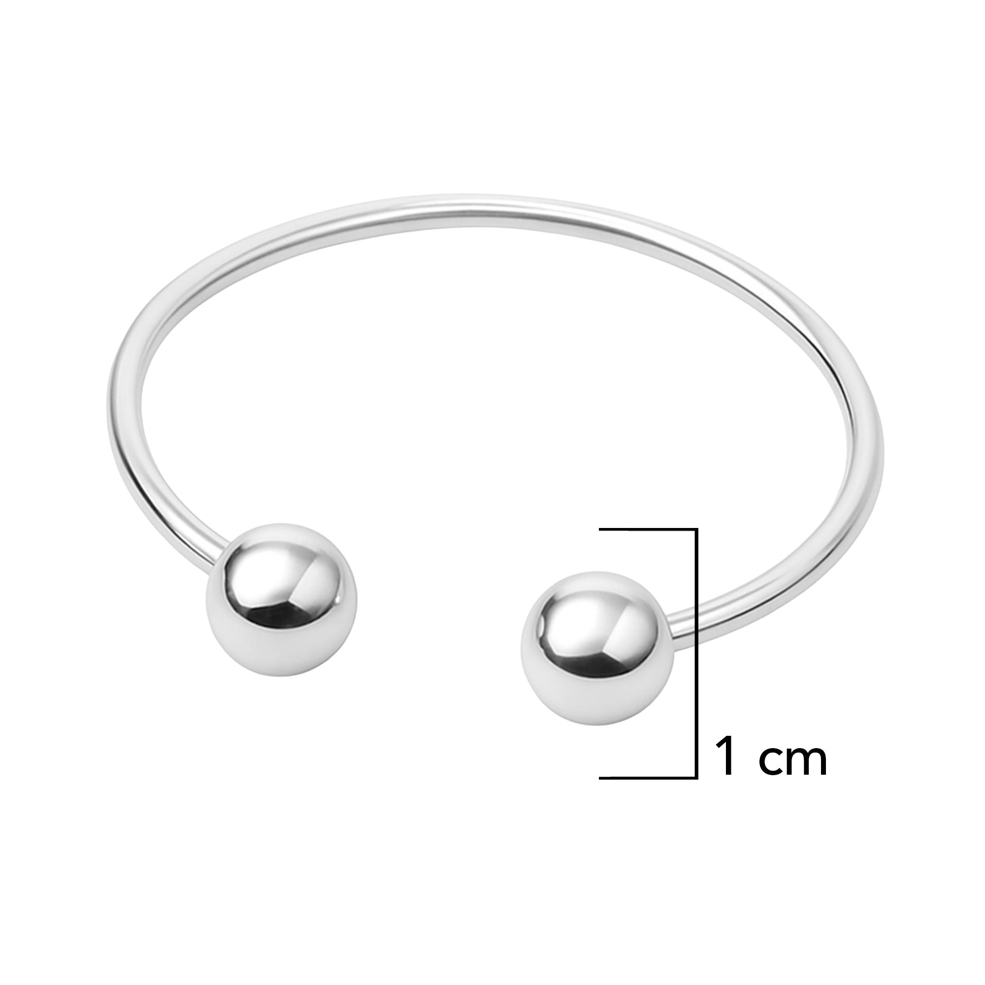 Brazalete Doble Bola Plata .925