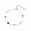 Pulsera Osos 1:1 Piedras Naturales Formas Ágata, Cuarzo Rosa, Amatista, Ónix Plata .925 con Baño de Rodio