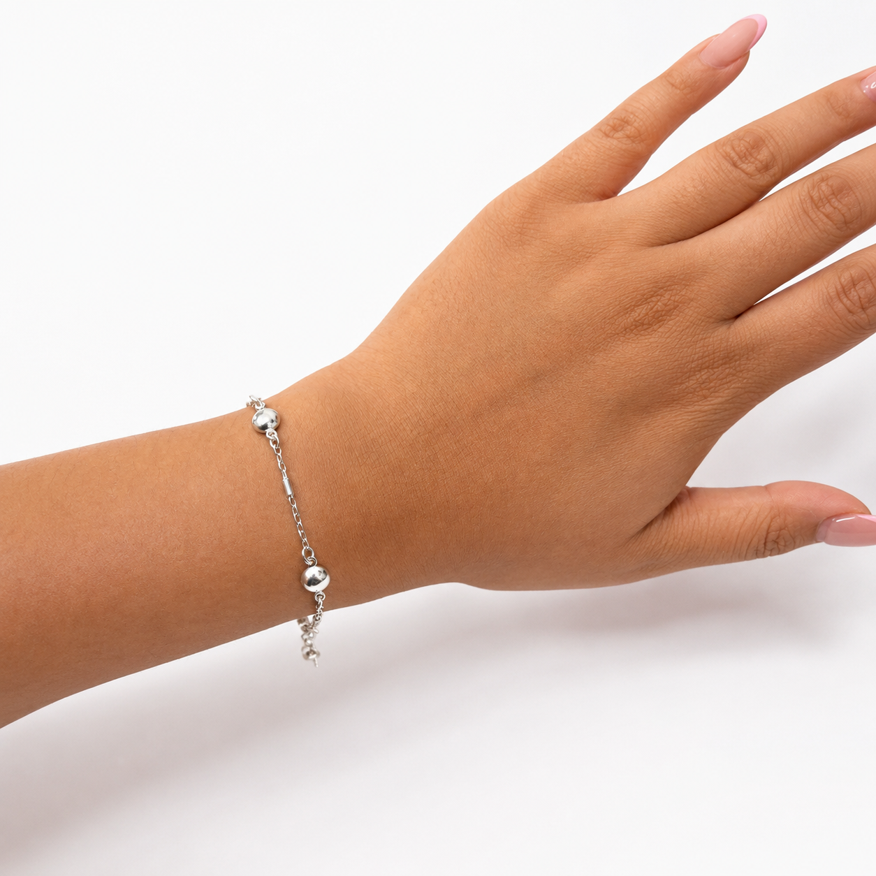 Pulsera Luneta Bombeada con Cadena Eslabones Plata .925