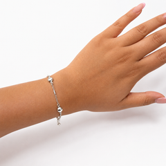 Pulsera Luneta Bombeada con Cadena Eslabones Plata .925