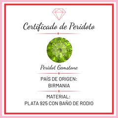 Pulsera Piedras Preciosas Peridoto Cuadrado con Circonias y Broche Plata .925 con Baño de Rodio