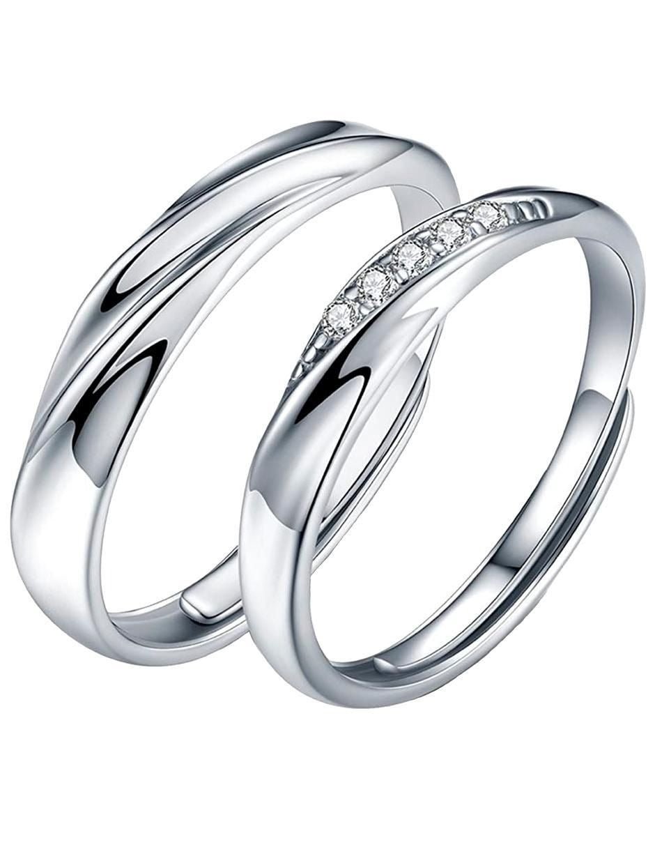 Set anillos de matrimonio Clepsidra de plata Talla Ajustable Plateado DISTRIBUIDOR VIP