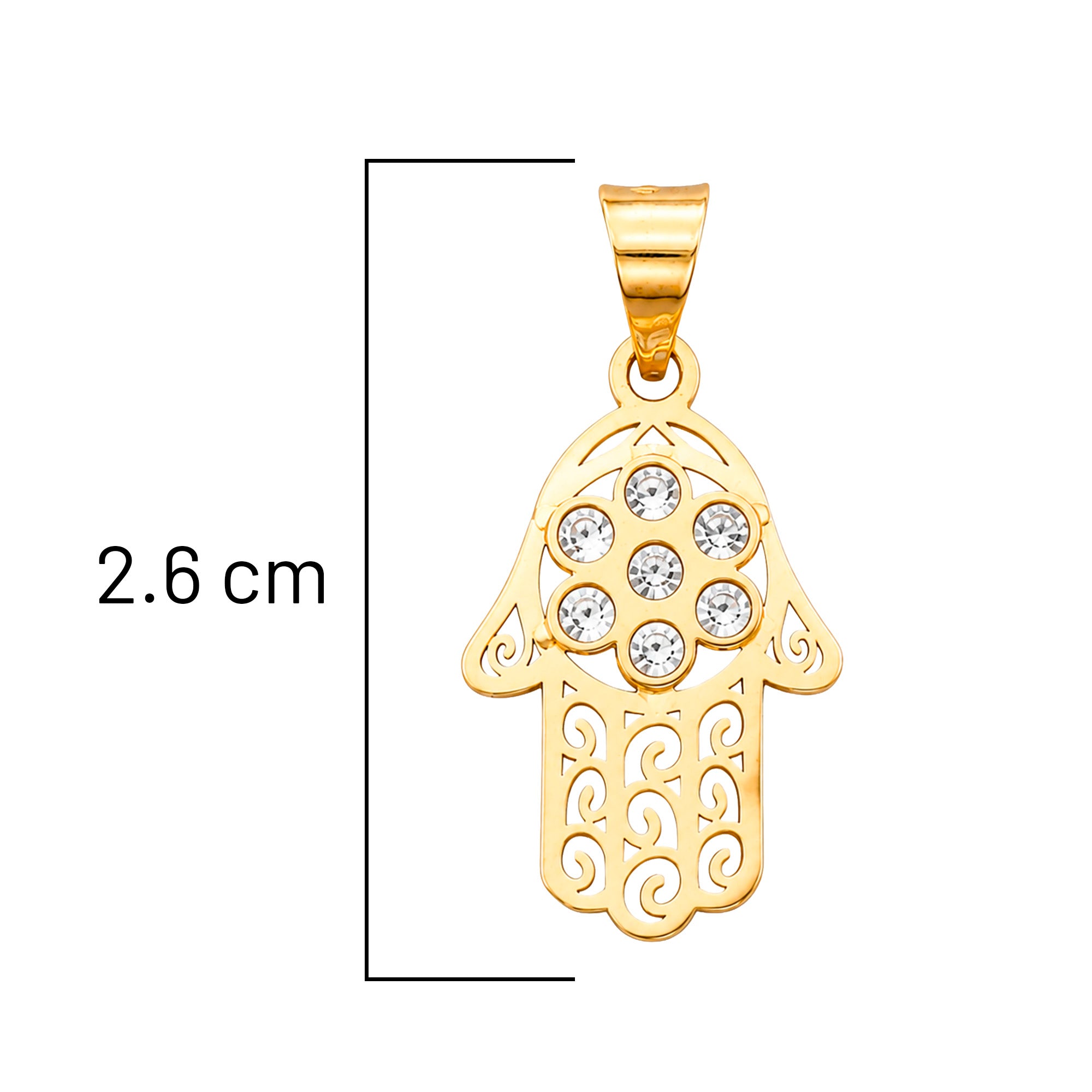 Dije Mano de Fatima con Circonias Oro 10K