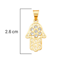 Dije Mano de Fatima con Circonias Oro 10K