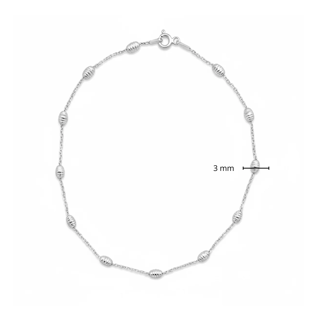 Tobillera Barrilitos Diamantados Plata .925