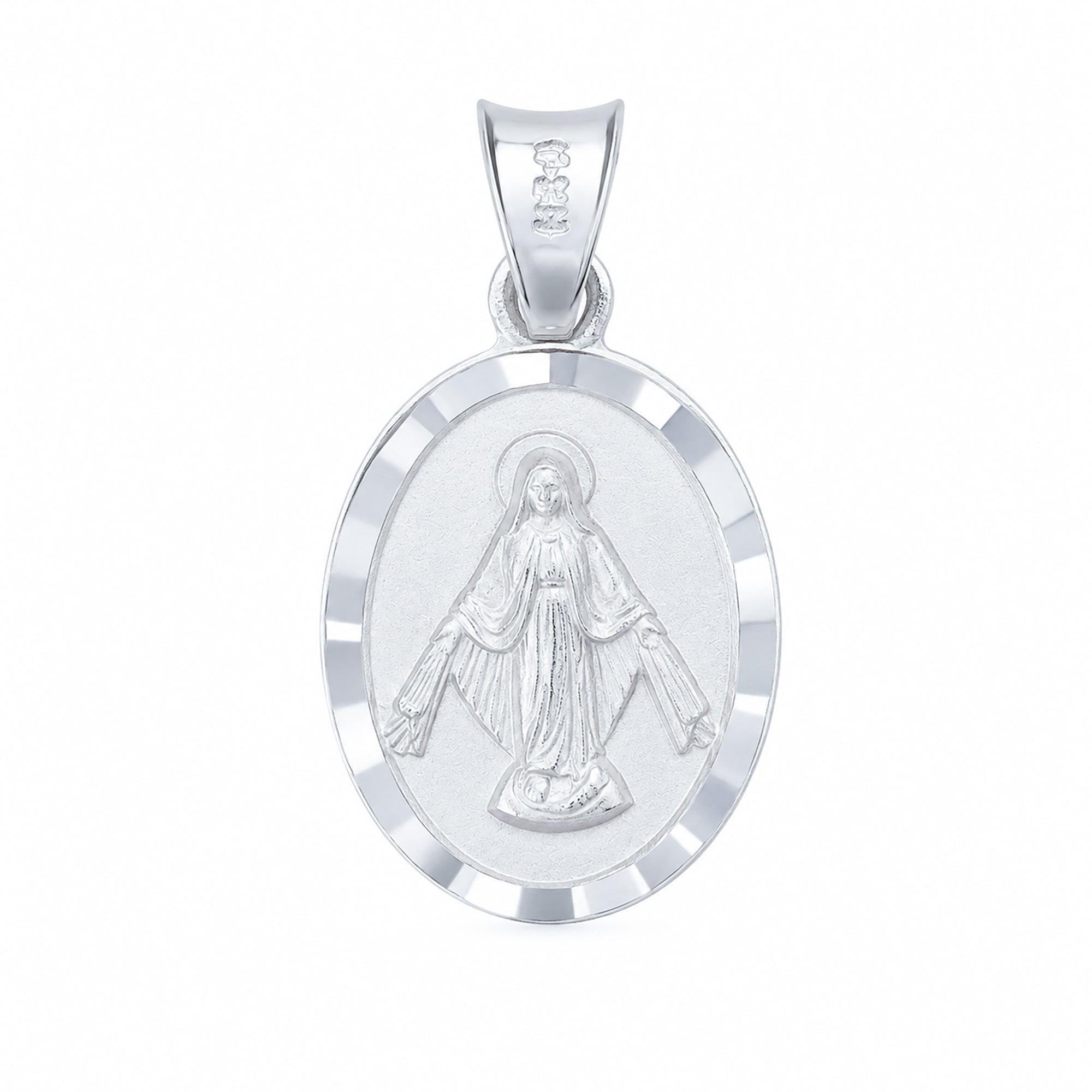 Dije Medalla Virgen Milagrosa Doble Vista Plata .925