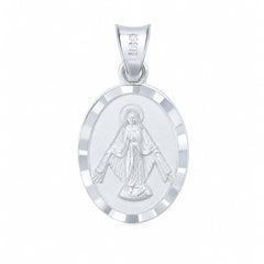 Dije Medalla Virgen Milagrosa Doble Vista Plata .925