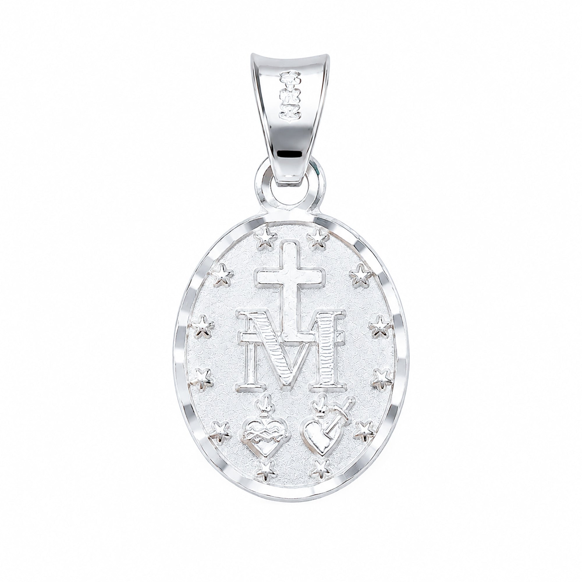 Dije Medalla Virgen Milagrosa Doble Vista Plata .925