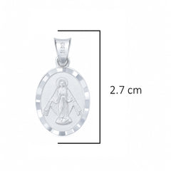 Dije Medalla Virgen Milagrosa Doble Vista Plata .925