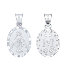 Dije Medalla Virgen Milagrosa Doble Vista Plata .925