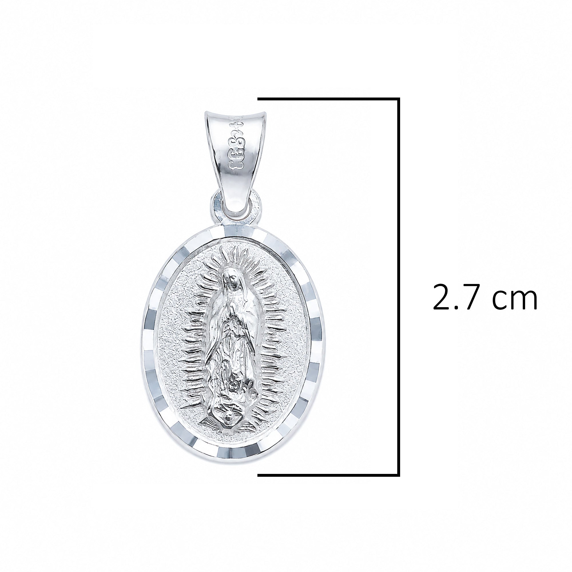 Dije Medalla Virgen de Guadalupe 2.7 cm Plata .925