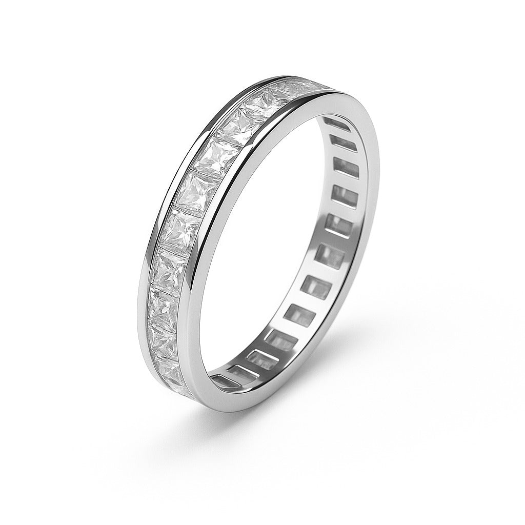 Anillo circonias baguette Plata .925