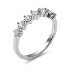 Anillo Circonia Zigzag Plata .925 con Rodio