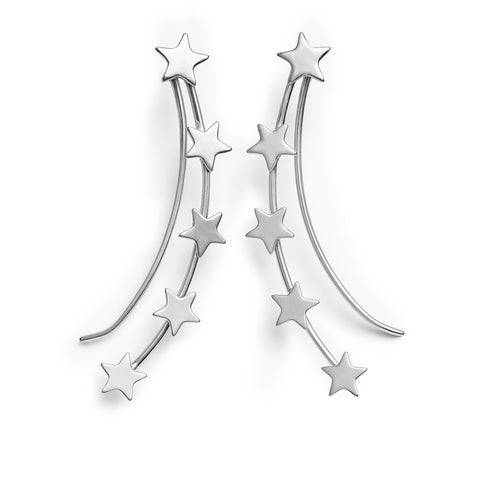 Arete estrella trepador plata .925