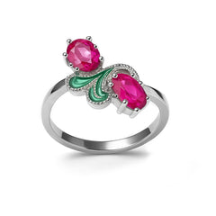 Anillo Circonias con Esmalte Plata .925 con Rodio