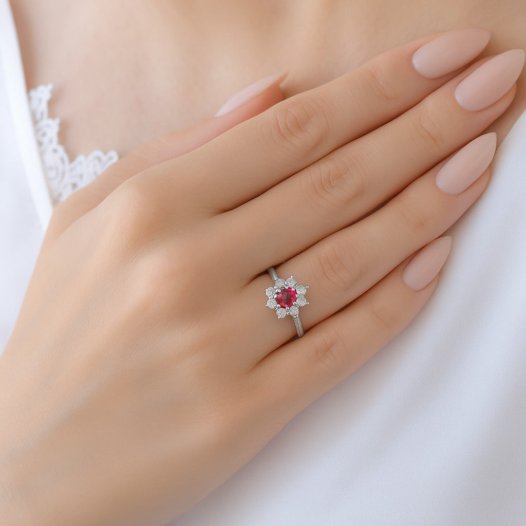 Anillo flor Plata .925