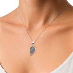 Dije Duo Corazón Partido Liso Plata .925