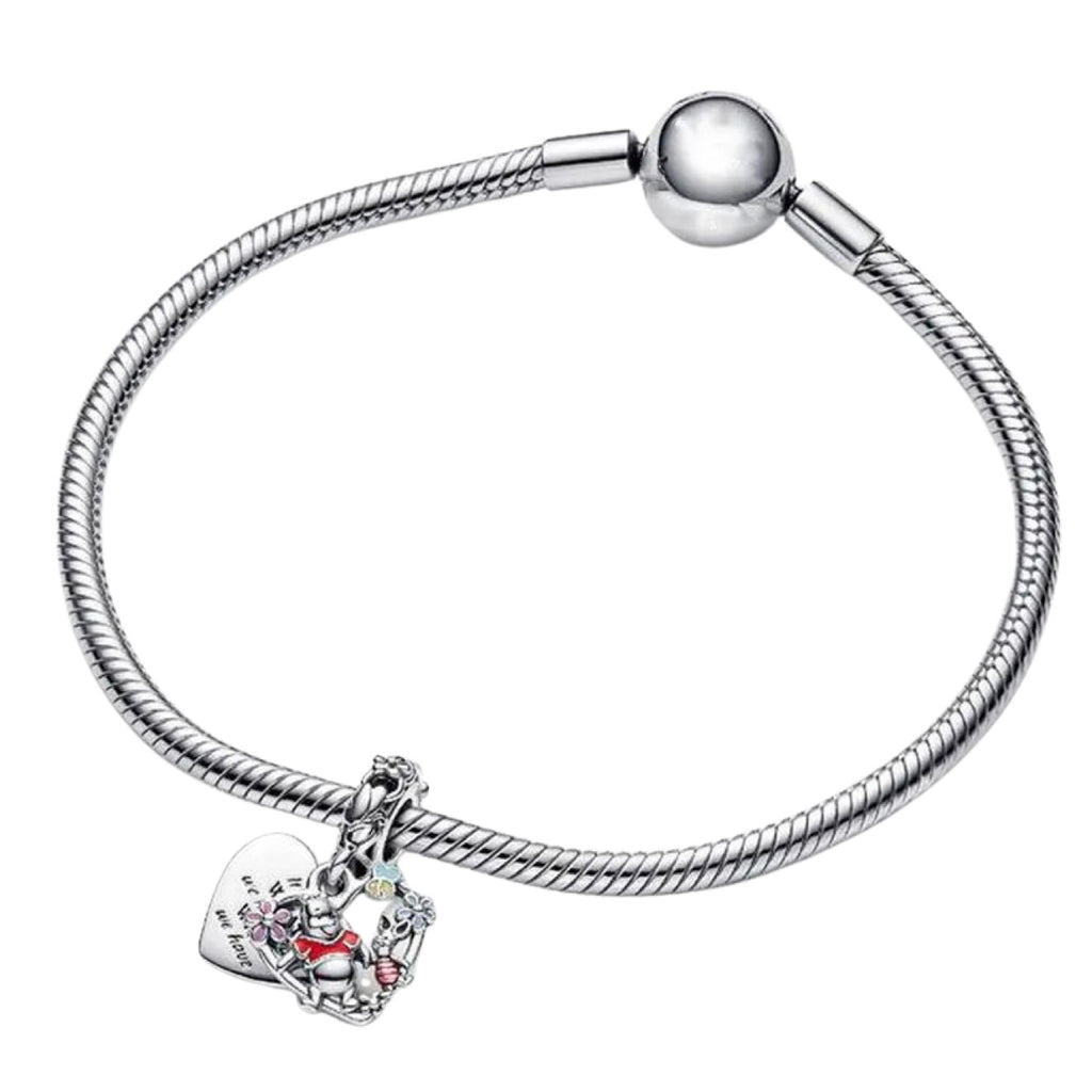 Charm Inspirado Pan 1:1 Doble Pooh y Piglet, Plata .925