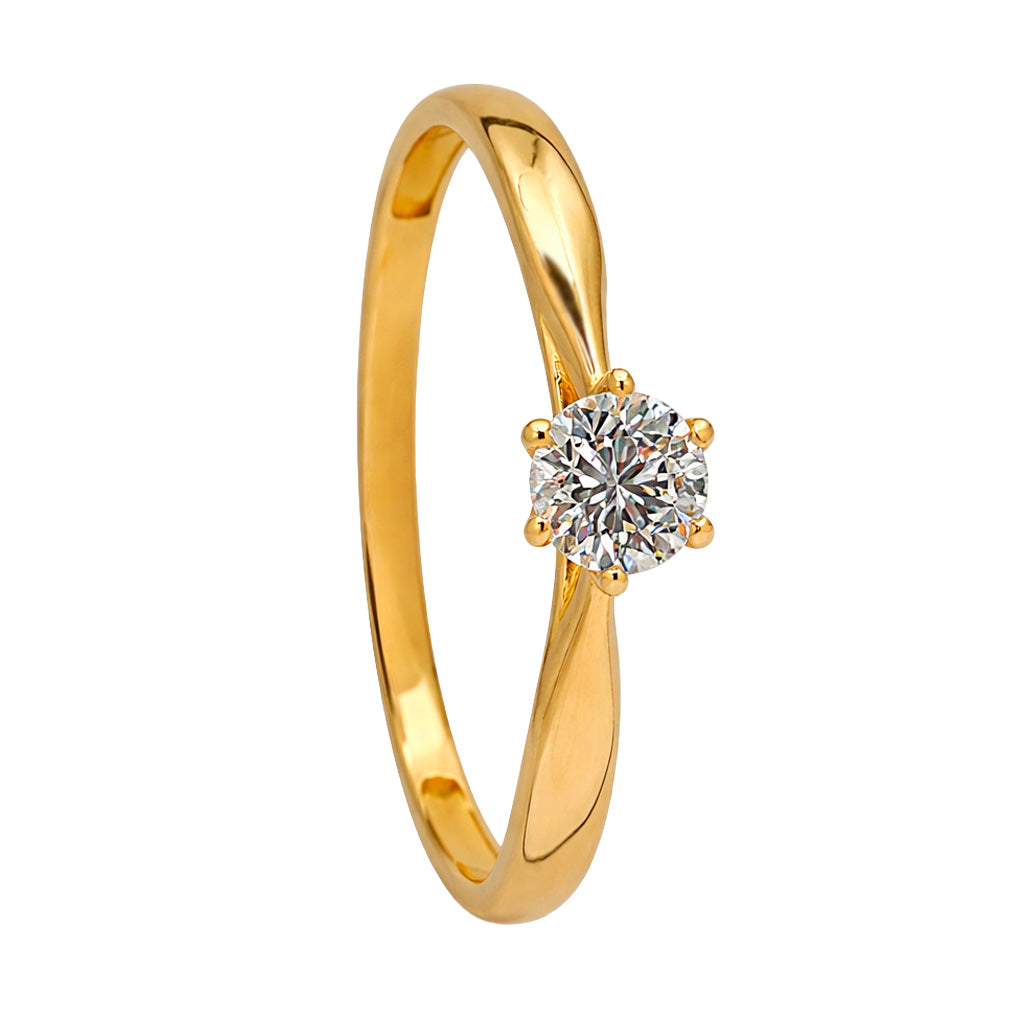 Anillo Solitario Circonia Oro 10K