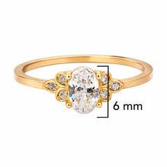 Anillo Solitario con Micro Circonias Oro 10k