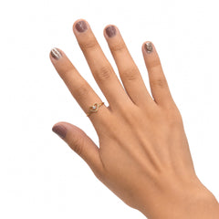 Anillo Corazon con Circonia en el Centro Oro 10K