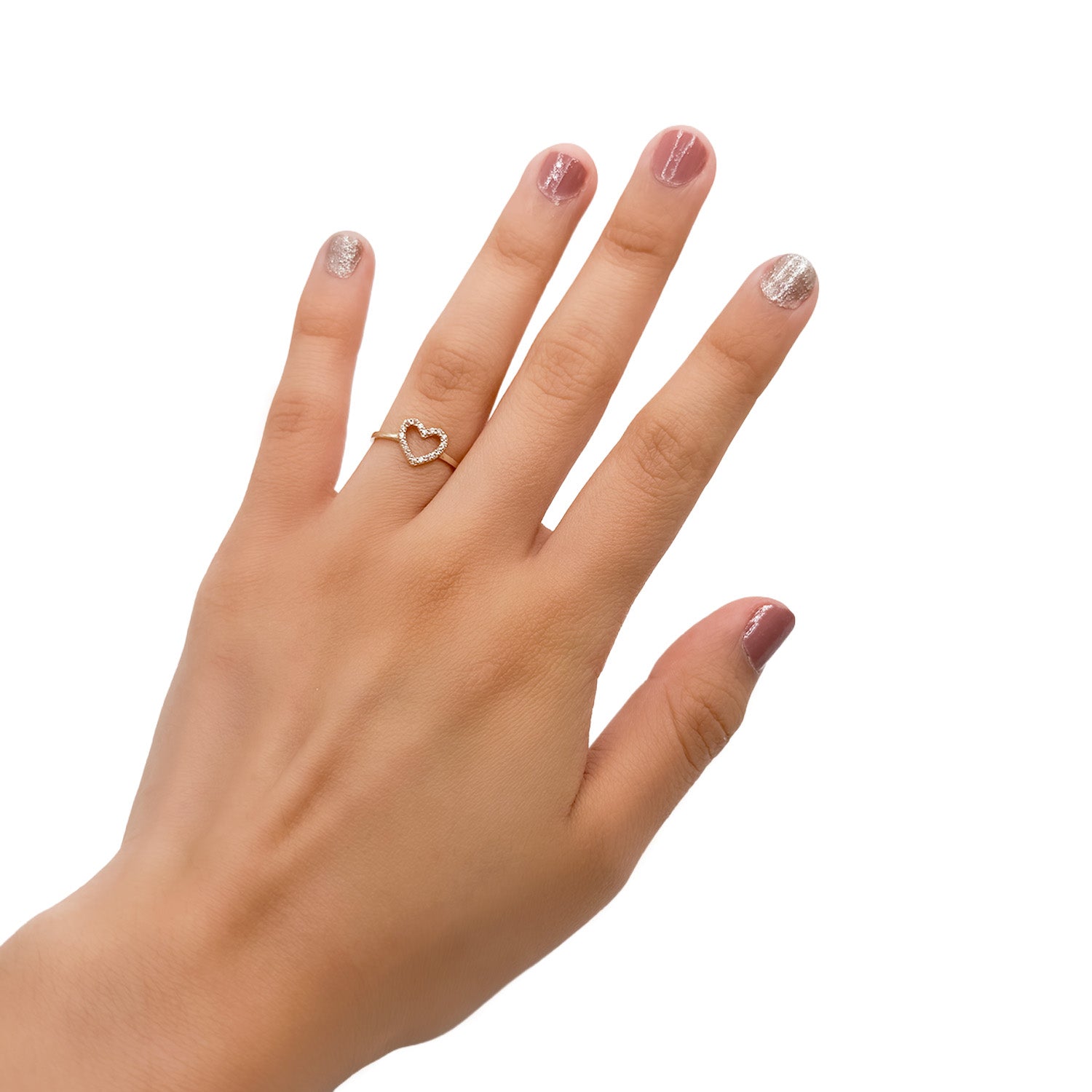 Anillo Corazon con Micro Circonia Oro 10K