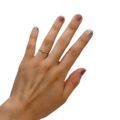 Anillo Semilla con Micro Circonias Oro 10K
