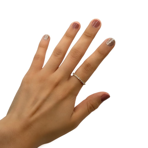 Anillo Media Churumbela con Circonias Oro 10K