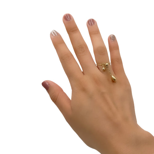 Anillo Ajustable con Gota Oro 10K