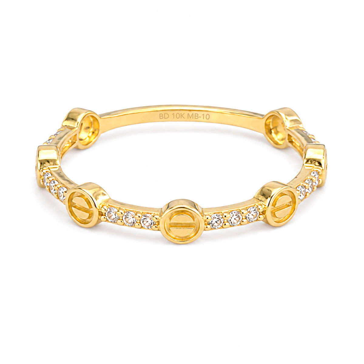 Anillo Inspirado Cartier con Micro Circonias Oro 10K