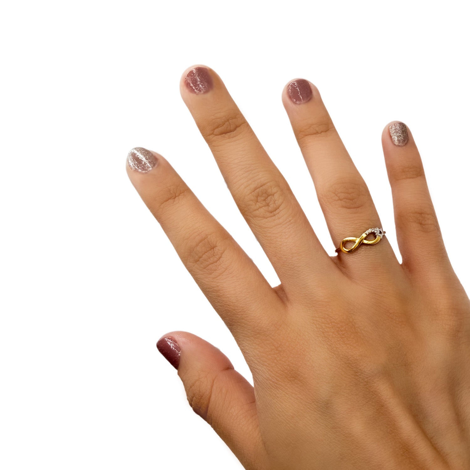 Anillo Infinito con Estrella en Oro Blanco Oro 10K