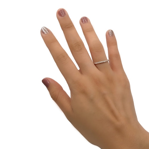Anillo Media Churumbela con Circonias Oro 10K